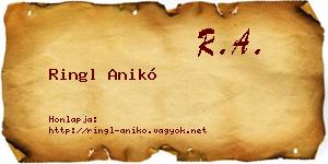 Ringl Anikó névjegykártya